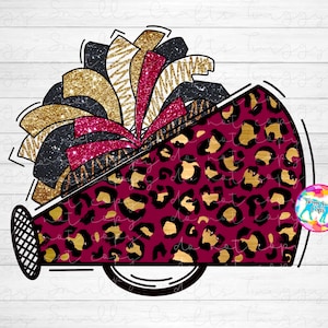 Cheer Megaphone Sublimationsdesign-Download, Kastanienbraun, Gold, Schwarz, Cheerleader, jubeln Mutter, Trainer, Fußball, PNG, Sublimationsdateien