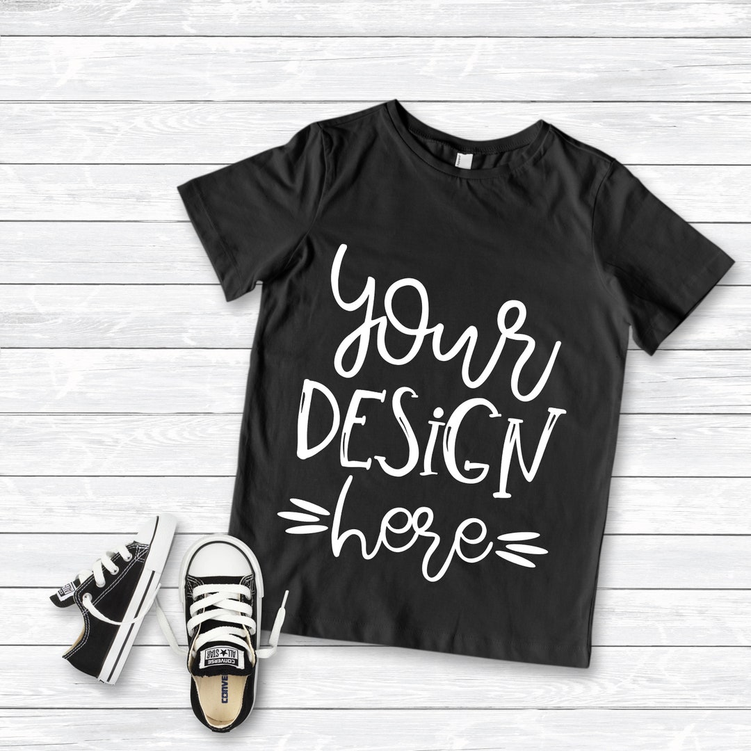 Blank Black Tee Mockup Kid's Mockup Boy Mockup Girl - Etsy