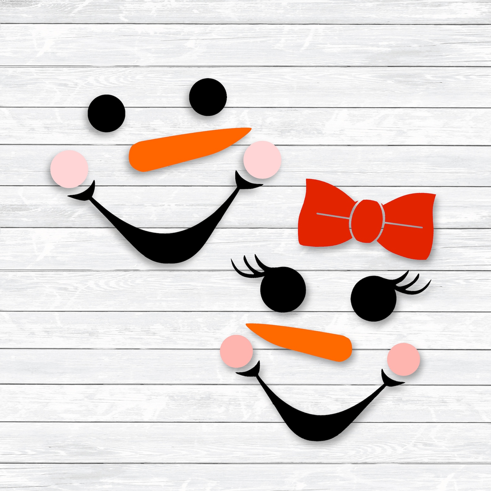 Download Snowman Face Snowman SVG PNG DXF Cut files Silhouette | Etsy