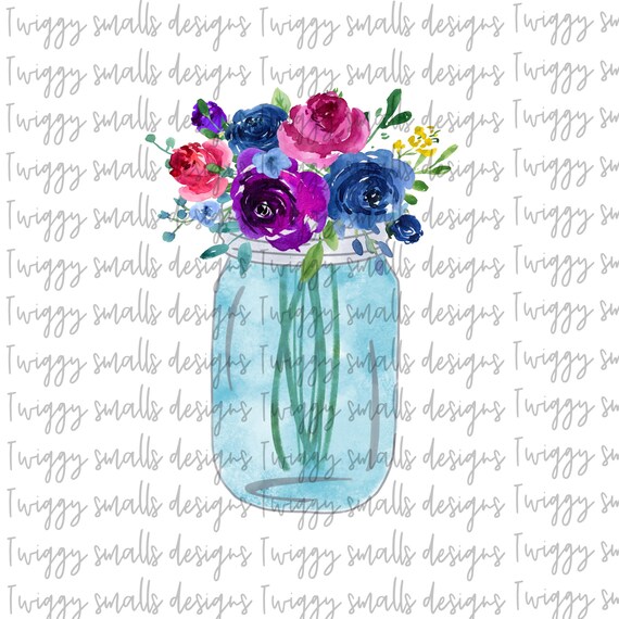 FLOWERS IN VASE Printable Flower Art Sublimation Clipart For Your