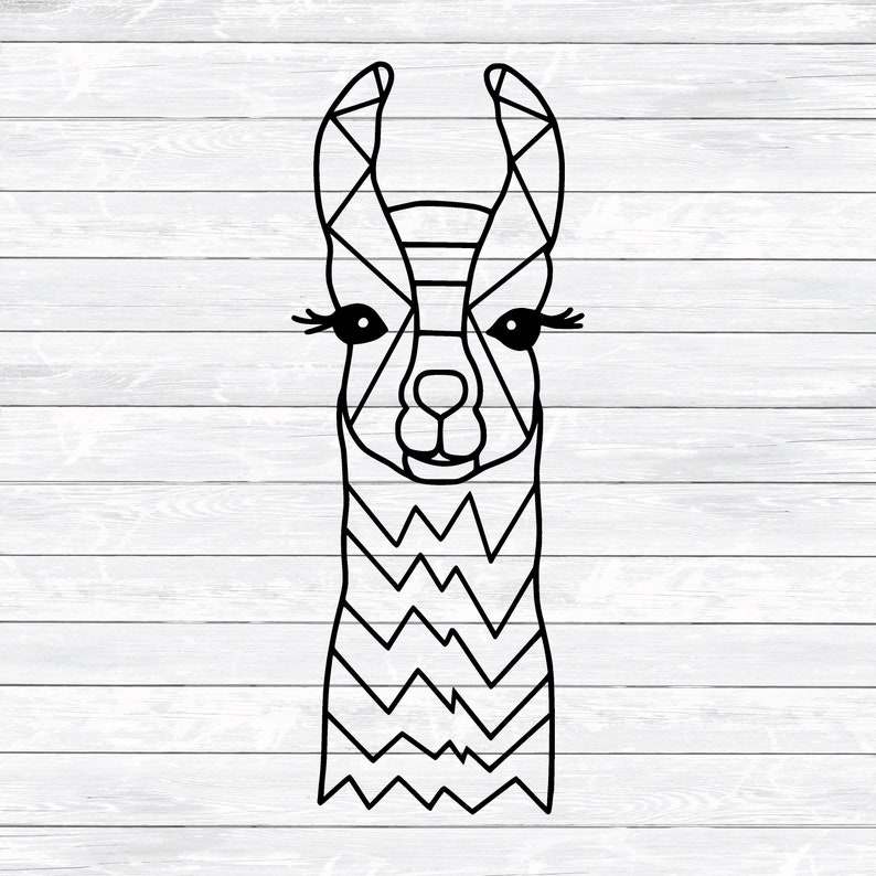 Download Geometric Llama Svg Zentangle Llama Svg Mandala Animal Svg | Etsy