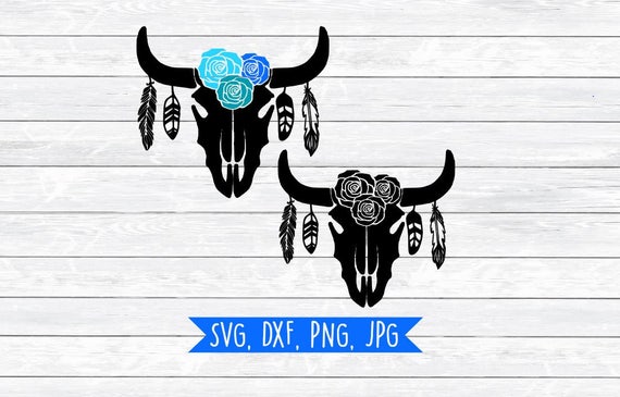 Download Free Boho Svg Bohemian Svg Cow Skull Floral Antlers Floral Etsy SVG Cut Files