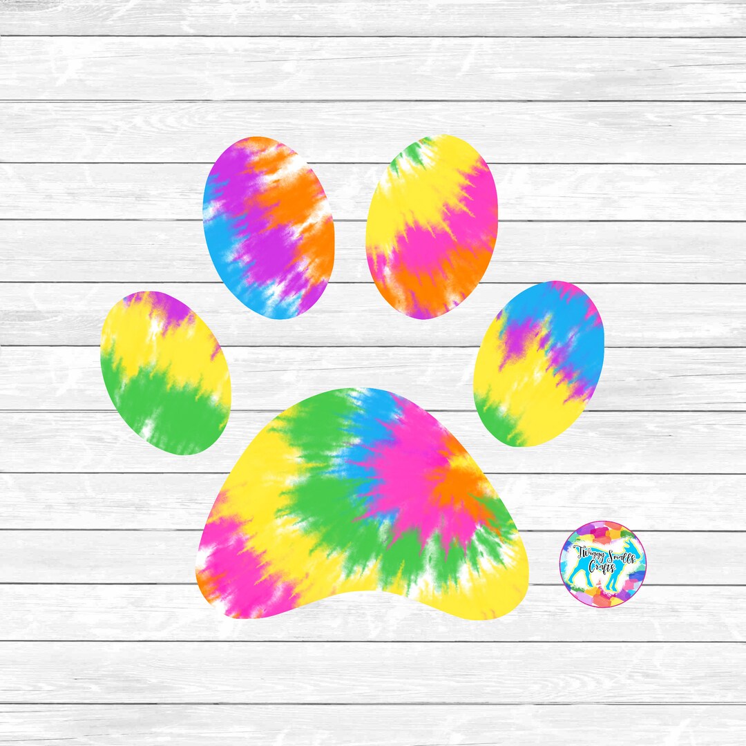 Tie Dye Sublimation Design Download, Neon, Paw Print, Dog Mama, Cat Mom ...