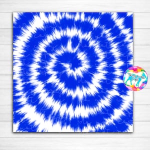May include: A digital paper with a blue and white tie-dye pattern. The pattern is a swirling design with a white center and blue radiating outwards.