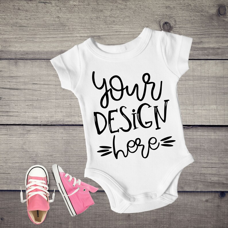 White Baby One Piece Mockup Bodysuit Mockup Styled Stock Etsy