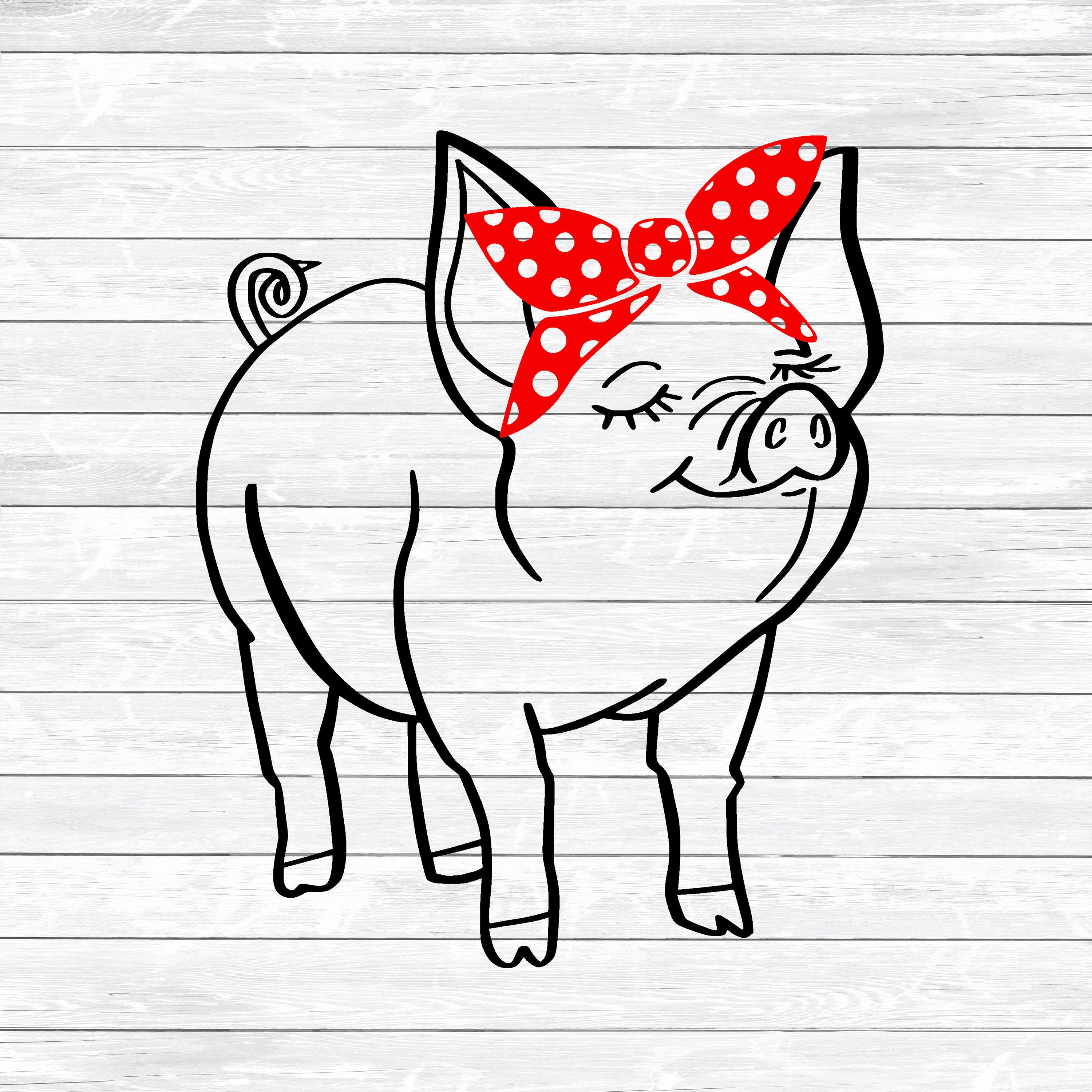 Download Pig Svg Bandana Svg Farm Animal Piglet Country DXF PNG | Etsy