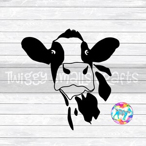 Cow Svg, Funny Cow Face, Cow Head, Heifer, DXF, PNG, SVG, files for, Silhouette, Cricut, Cut files, Iron on, Funny Animals, Hipster Animal