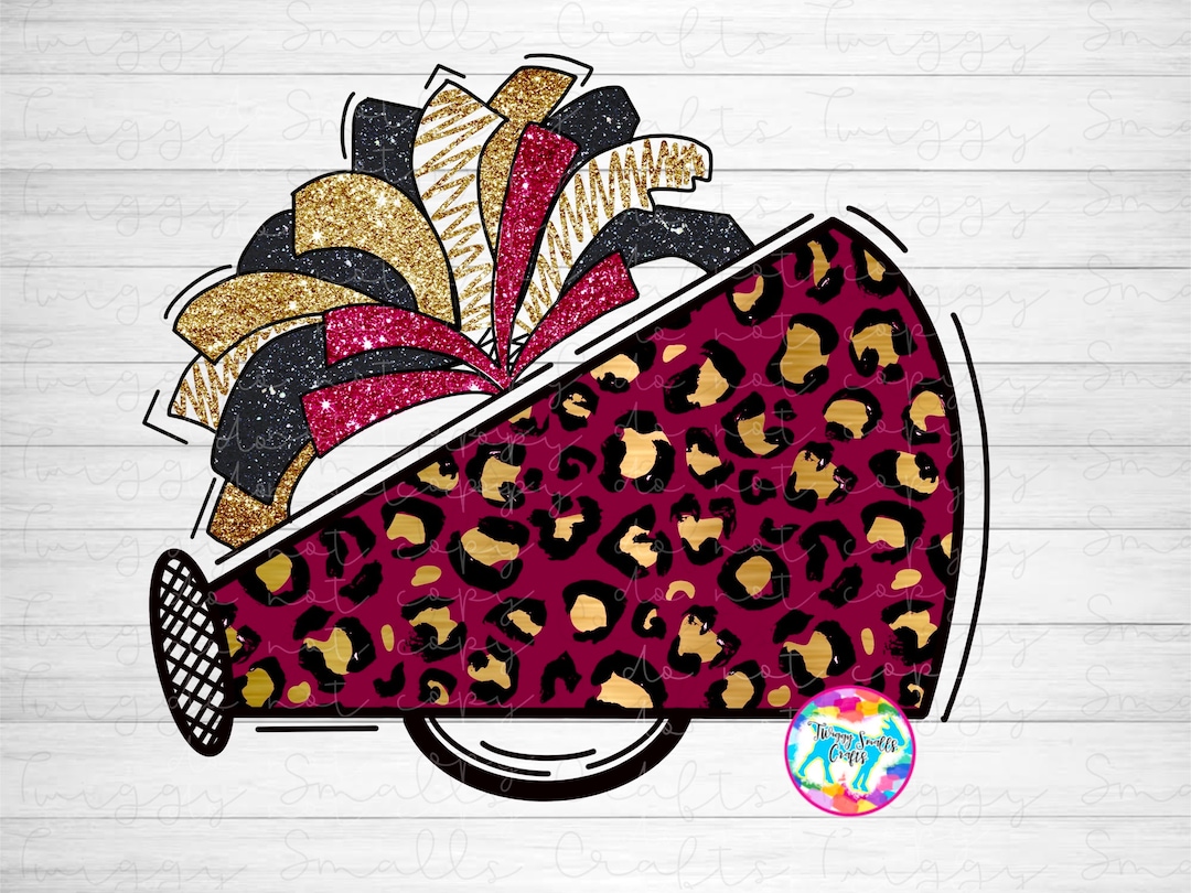 Cheer Megaphone Sublimation Design Download Maroon Gold Etsy