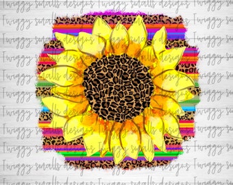 Serape, Sunflower, Sublimation, Design Downloads, PNG, Sublimation Files, Leopard, Cheetah Print, Iron on, Transfers, Digital Downloads