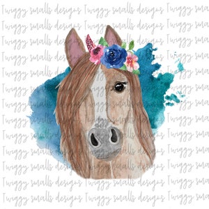 Horse, Sublimation, Graphics, Design Downloads, Instant Download, Watercolor, Flowers, Background, Horse lover, Tribal, Farm, Equesty lover