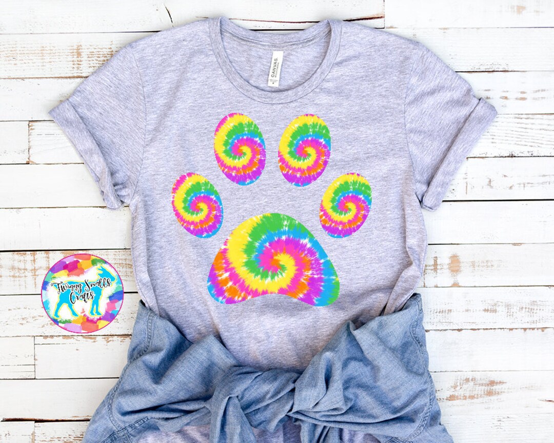 Tie Dye Sublimation Design Download, Neon, Paw Print, Dog Mama, Cat Mom ...