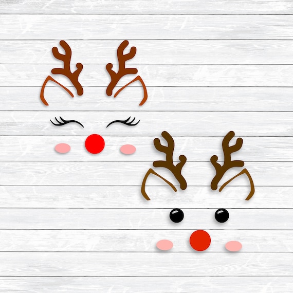 Download Reindeer Svg Reindeer Face Boy Girl Christmas Svg Sibling Etsy
