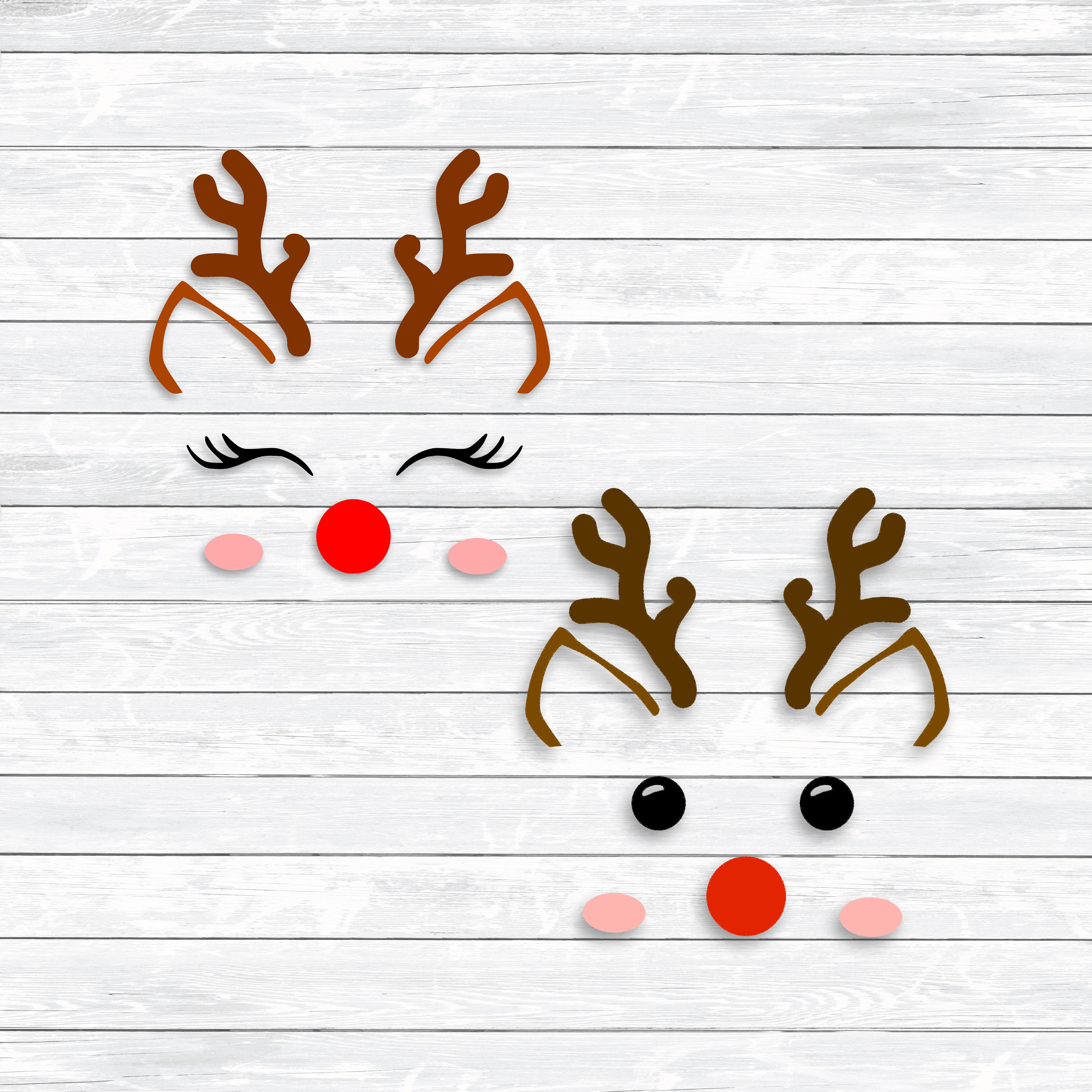 Download Reindeer Svg Reindeer Face Boy Girl Christmas Svg Sibling | Etsy