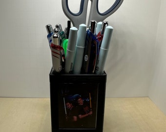Picture frame pen/make up brush holder