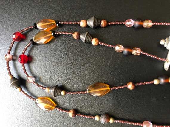 Vintage multi beaded necklace, Vintage multi colo… - image 2