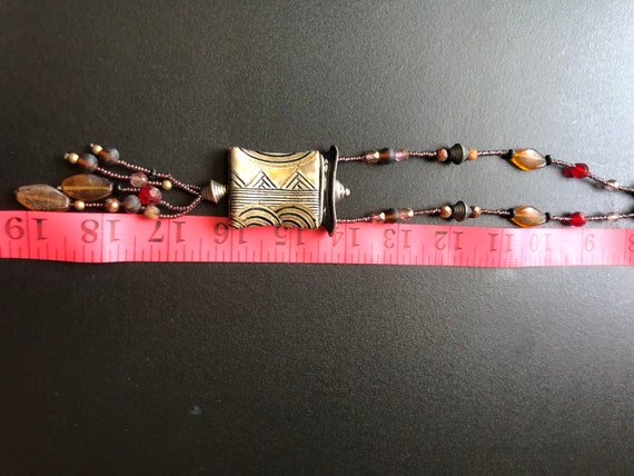 Vintage multi beaded necklace, Vintage multi colo… - image 4