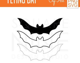 Flying Bat Clip Art Bundle | 3 Images | JPG PNG SVG Files | Cricut Silhouette Sublimation Compatible | Online and Printable Use