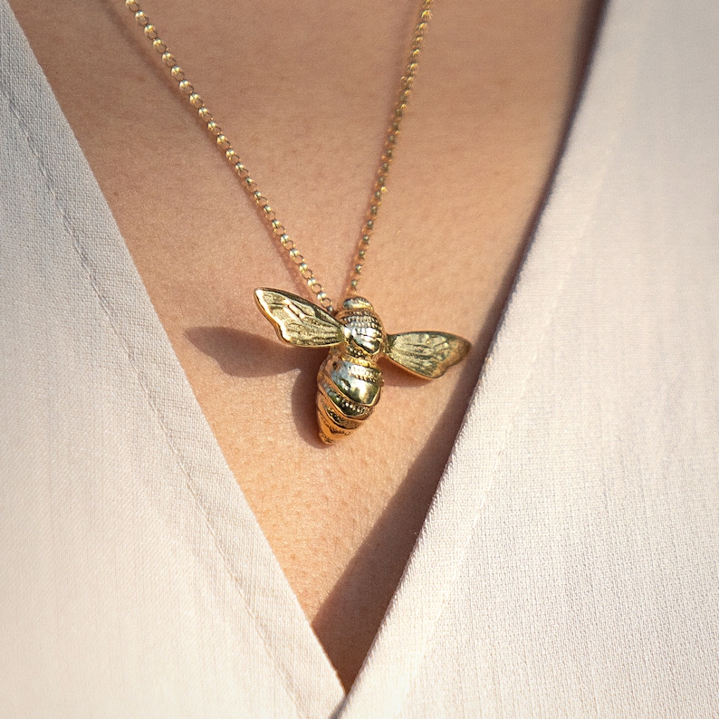 Honey Bee 18K GOLD Pendant Necklace Jewelry Gift for Her Etsy Australia