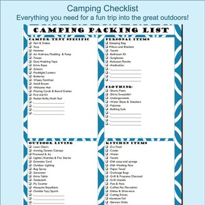 Camping Packing Checklist