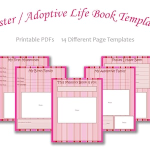 Foster/Adoptive Life Book Templates (PDF Download)