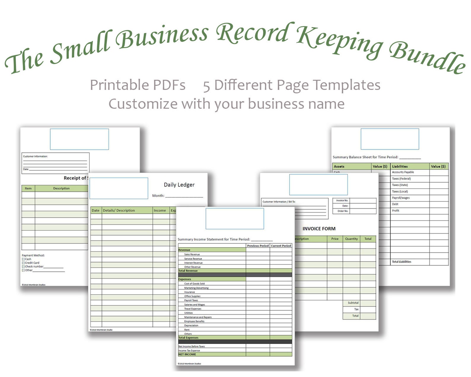 Small Business Record Keeping Bundle Etsy