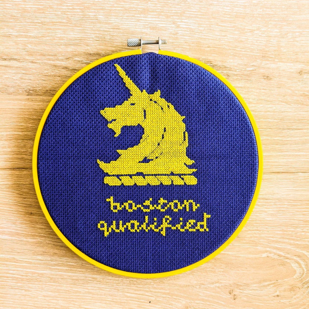 Boston Qualified Boston Marathon 7 Cross Stitch Hoop Etsy