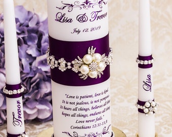 Personalized Unity Candle Set For Wedding, Wedding Unity Candle Set, Wedding Candles Set