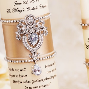 Wedding Unity Candle Set Champagne Wedding Candles Personalized Candles for Wedding