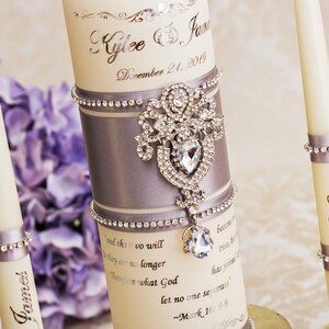 Silver Wedding Unity Candle Set Wedding Candles Set Personalized Candles for Wedding