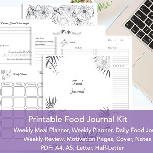 Daily Food Journal Food Diary Health Journal Printable Etsy