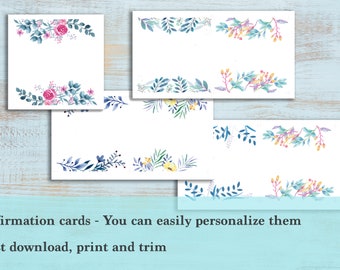 Affirmation cards - No text, you can personalize it - Printable, Mantras, Positivity, spirituality, inspiration, empowering