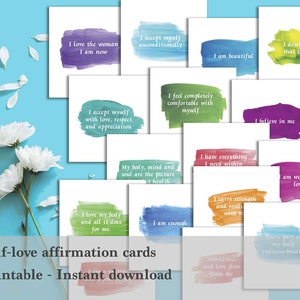 Cartes d’affirmation d’amour-propre - Imprimables - Mantras - Cartes positives - Cartes Aimez-vous