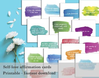 Self-love affirmation cards - Printable - Mantras - Positive cards - Love yourself cards