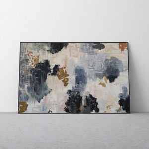 Made to Order! Copper, Gold, Blue, Gray Abstract Large Canvas Painting