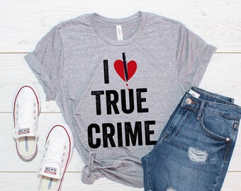 Ik hou van True Crime Heart met Knife Crime Junkie T-shirt