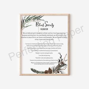 Relief Society Declaration, Motto, Ministering, Theme, Printable ...