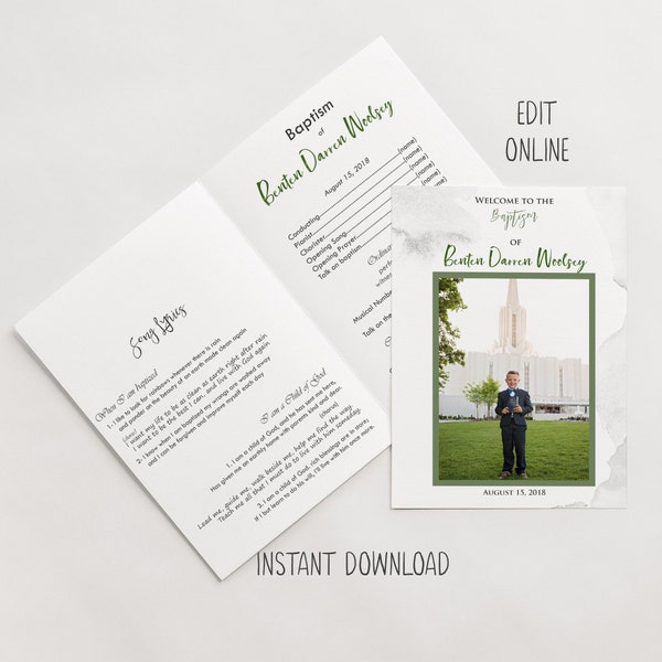 Lds Baptism Announcement - Etsy