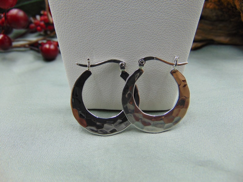Gift for Her Sterling Silver Hoop earrings-1.2 Medium sized hoop earrings-Silver Circle Earrings Bridesmaid Gift-silver hoops