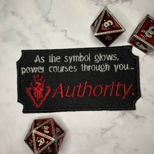 Baldur's Gate "Authority" Iron-On Embroidery Patch