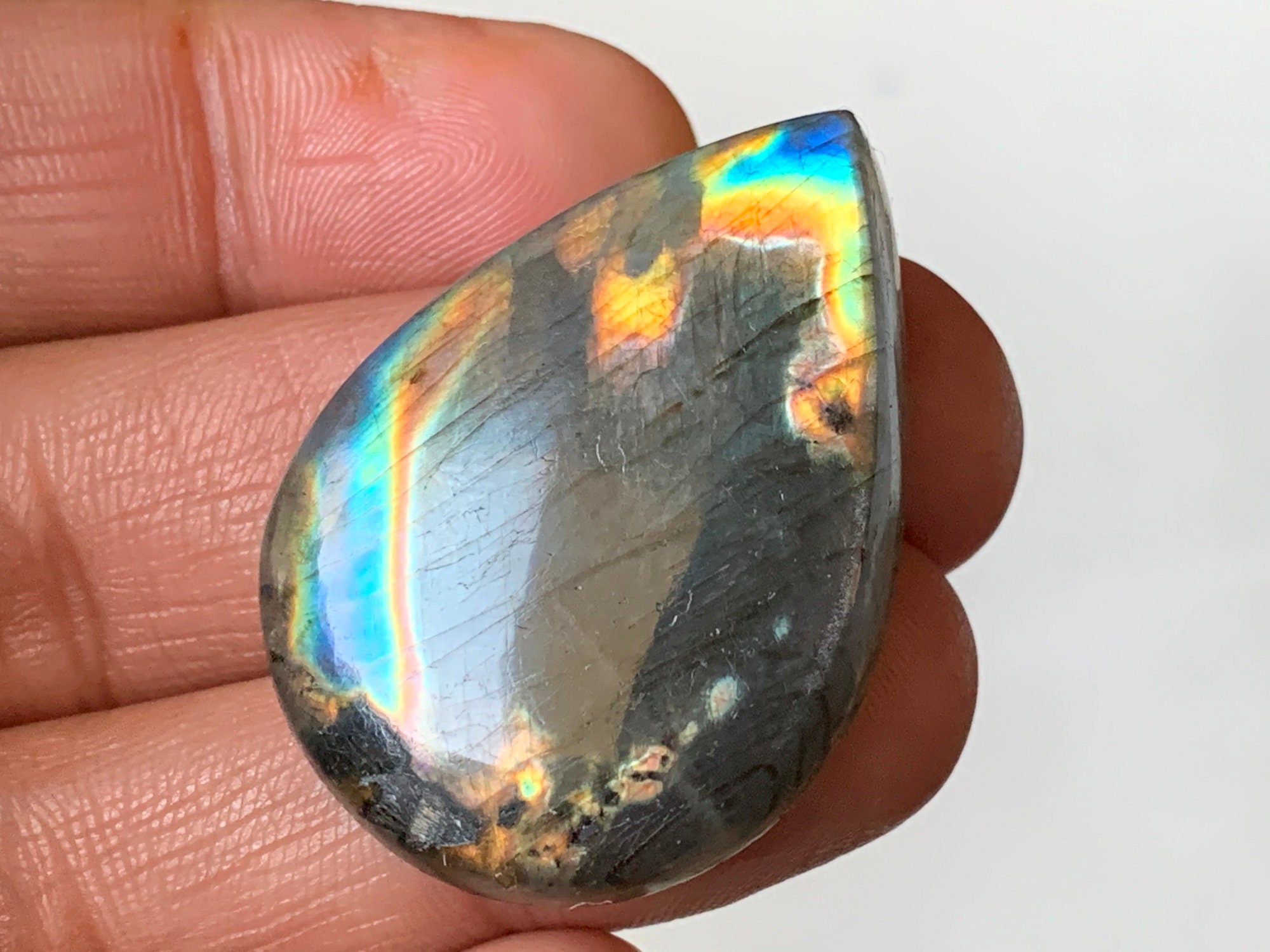 Natural Spectrolite Labradorite Gemstone Cabochon 39x28x6 mm | Etsy