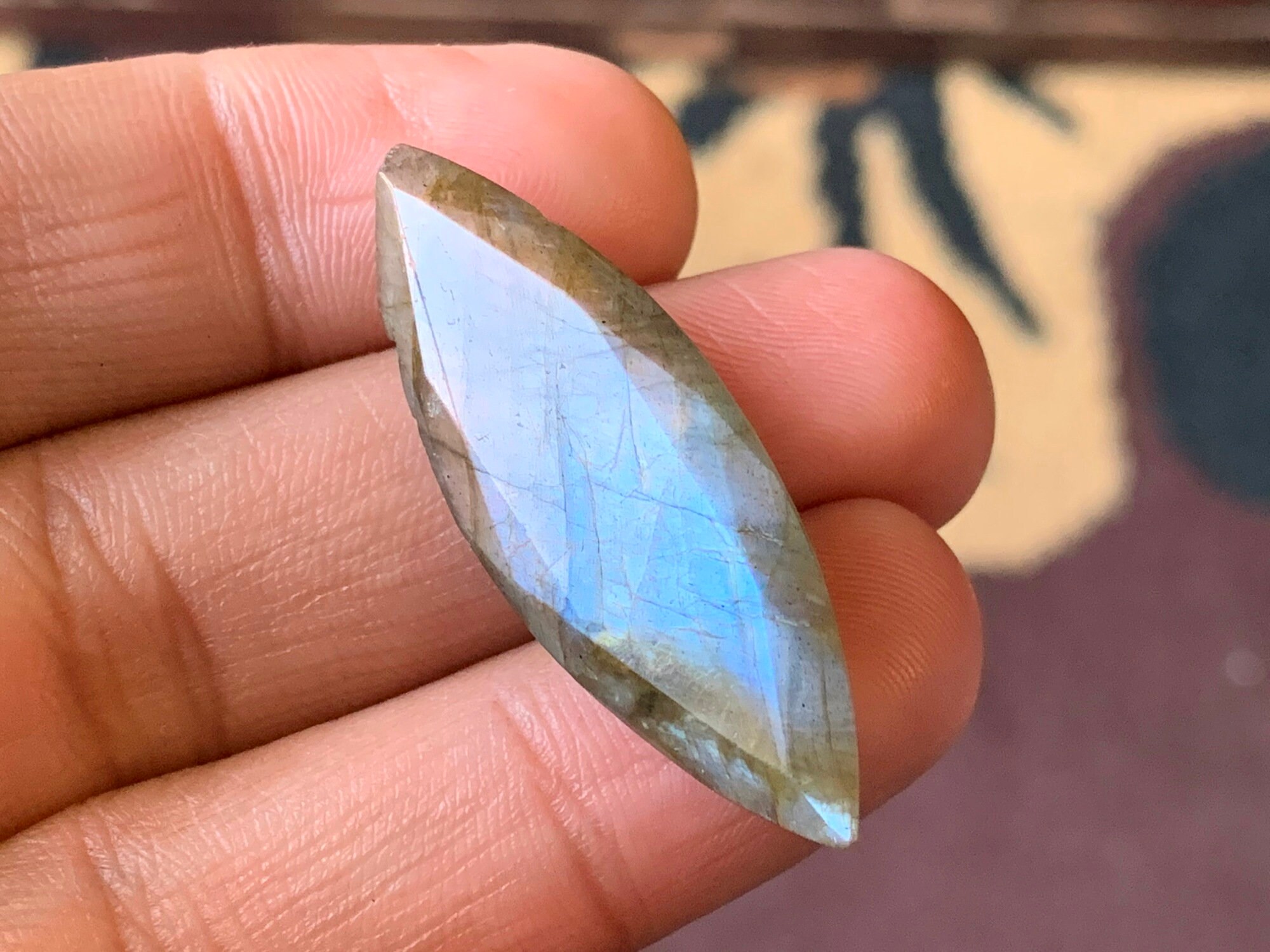 Natural Labradorite Faceted Gemston 41x15x8 mm 31 Crt Faceted Etsy