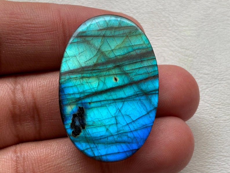 Blue Labradorite Gemstone Cabochon,Multi Blue Labradorite Gemston,Blue Flashy Labradorite Cabochon Oval Shape 38x25x6 mm 59 Crt
