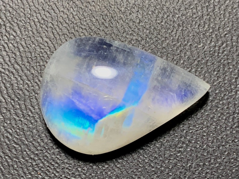 21x15x6 mm 15 Crt Natural White Moonstone Loose Cabochon Pear Shape White Rainbow Moonstone Gemstone Cabochon