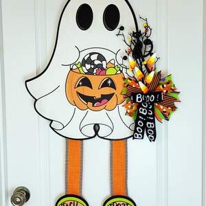 Halloween Pumpkin and Ghost Door Stopper