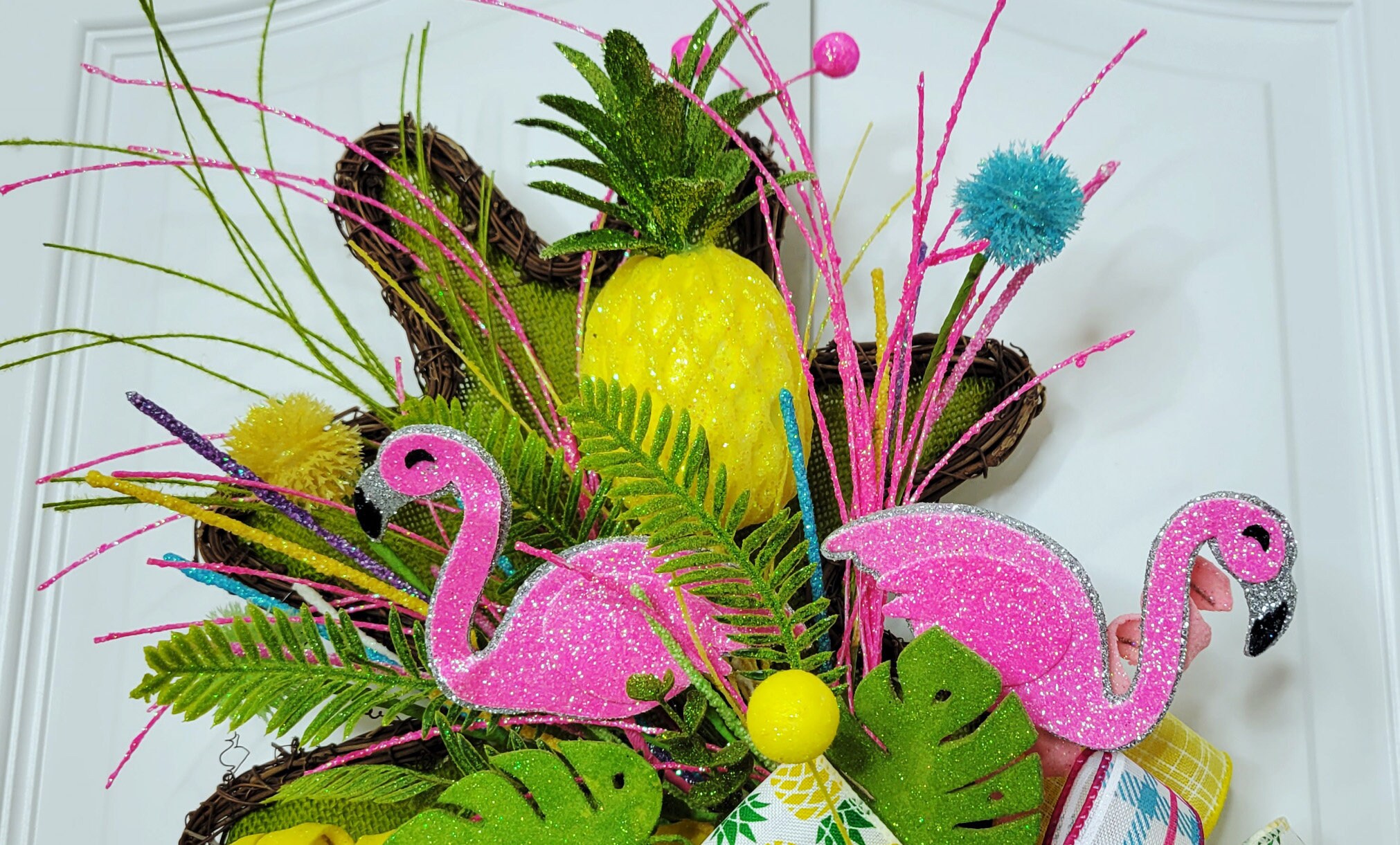 Pineapple Wreath for Front Door Summer Pineapple Door Hanger Etsy