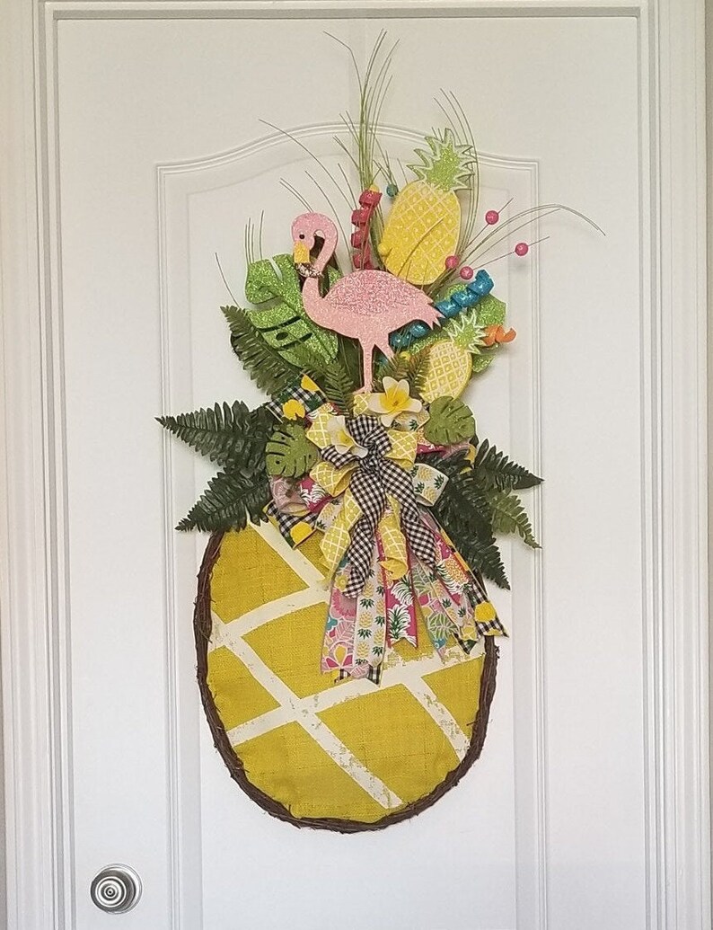 pineapple front door wreath