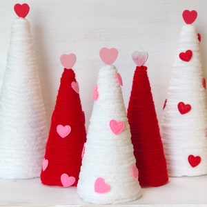 Yarn Trees - Valentine Decor