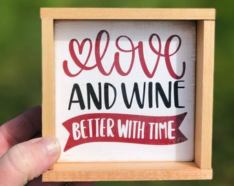Rustic Framed Wine Sign: Tier Tray Decor