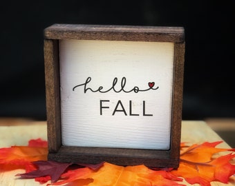 Rustic Framed Wood Fall Sign: Tiered Tray Decor