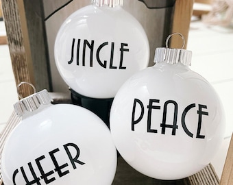 Glass Ornaments - White Farmhouse Ornaments